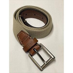 FOSSIL BEIGE CANVAS LEATHER METAL BUCKLE SIZE 38
